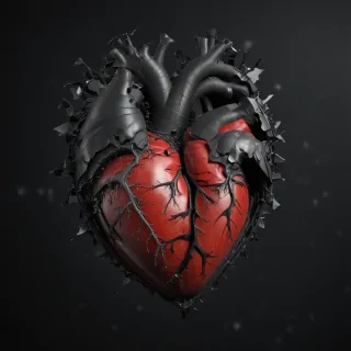 broken heart black background