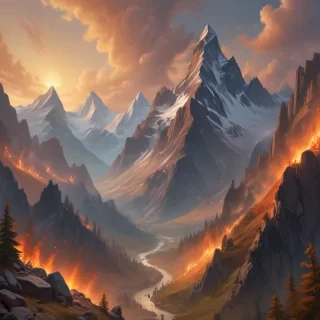 mountainous background