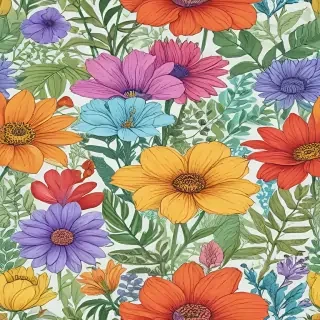 color drawing flowers