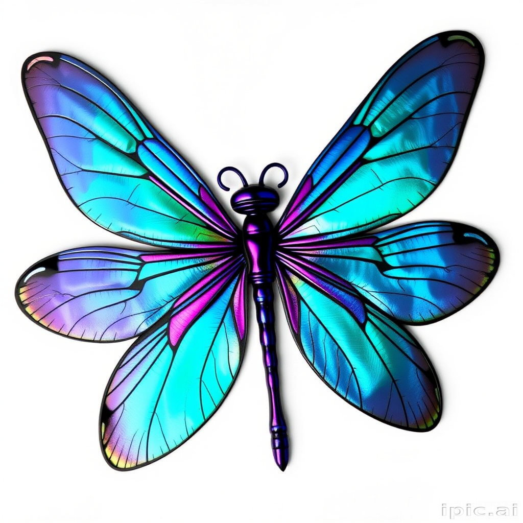 Iridescent dragonfly wings inspire a delicate pixie cut with shimmering teal and purple highlights, capturing the ethereal beauty of these magical insects
