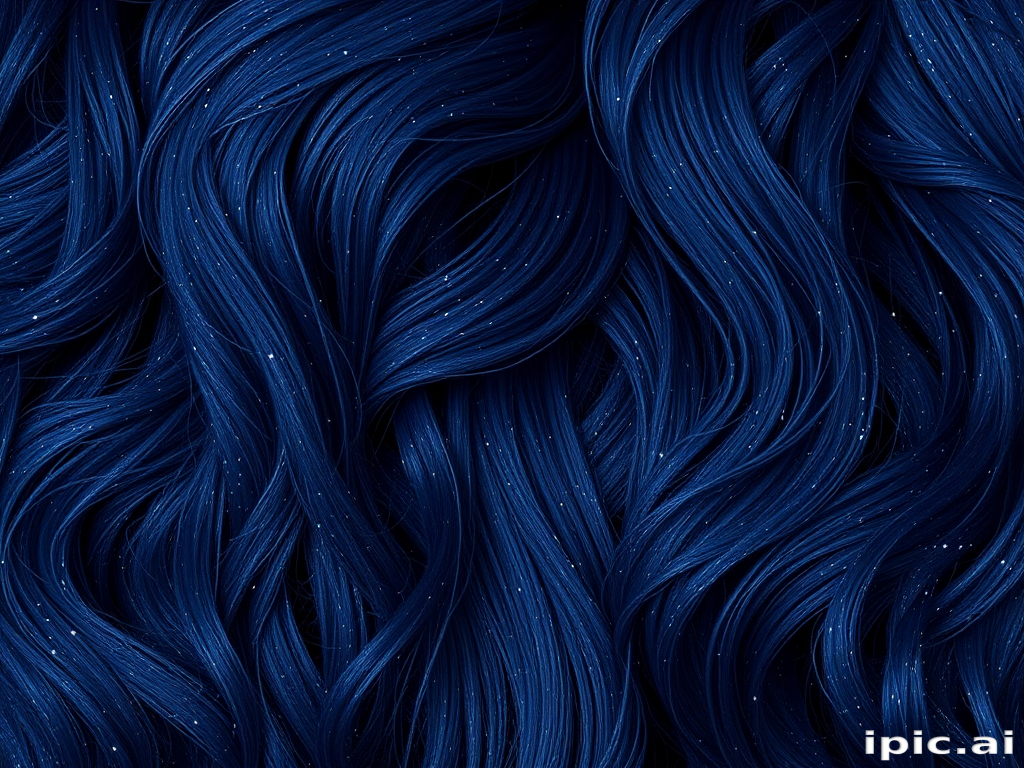 Mysterious midnight blue waves known as "Starry Night" feature subtle silver glitter throughout, creating the illusion of a twinkling night sky in long, flowing tresses