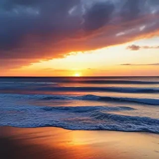 sun set on beach