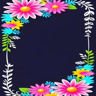 flowery border clipart