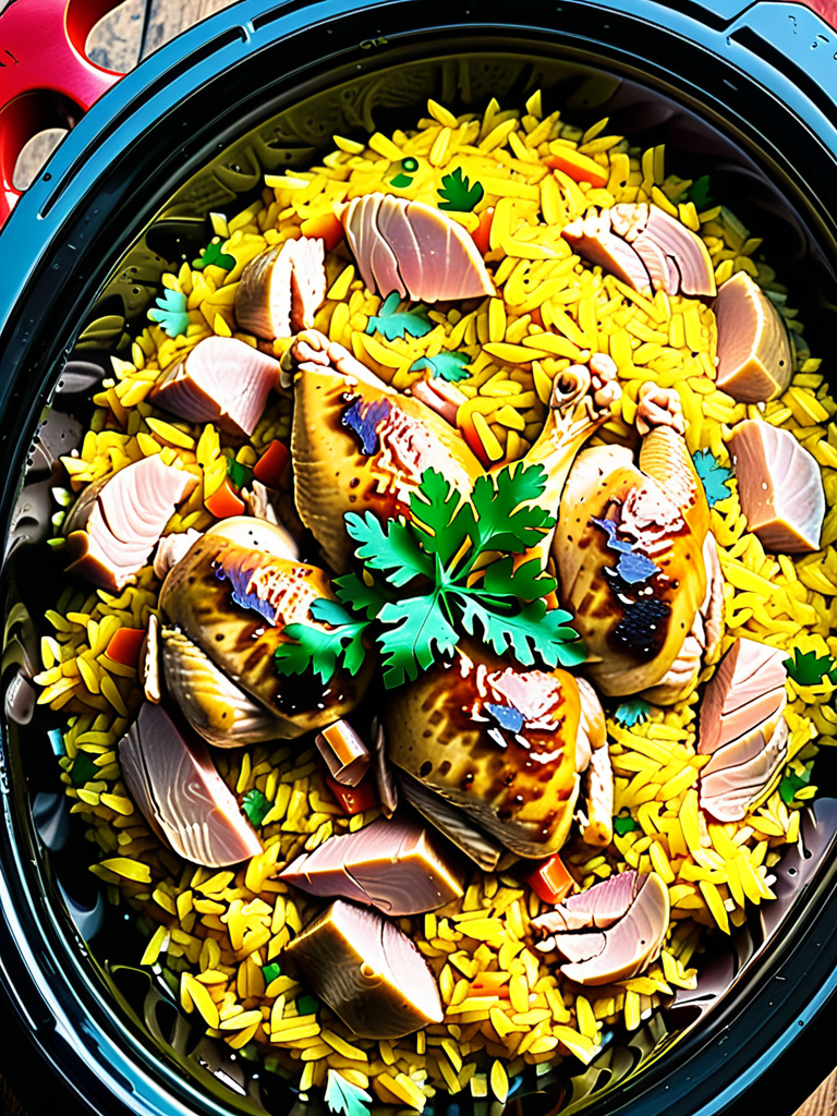 chicken & yellow rice in crock pot