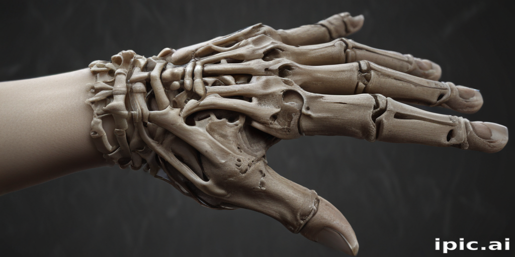 An Intricate Close-Up of a Robotic Hand with Exposed Skeleton Design