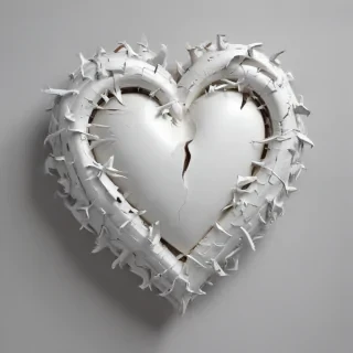 white broken heart