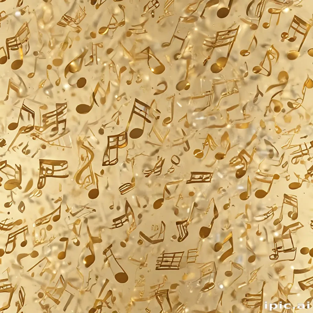 gold music notes