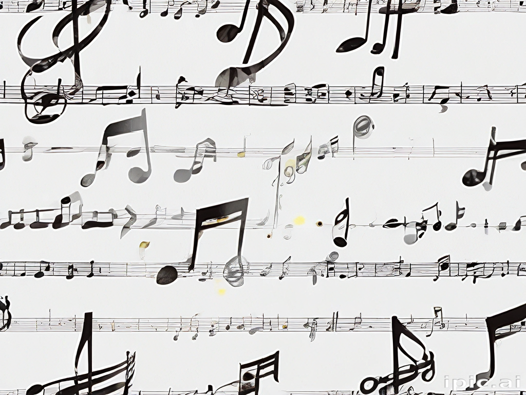 A Beautiful Arrangement of Musical Notes on a White Background.
