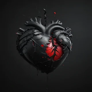 broken heart black background