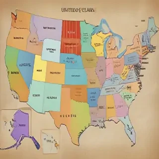 map of united states with states