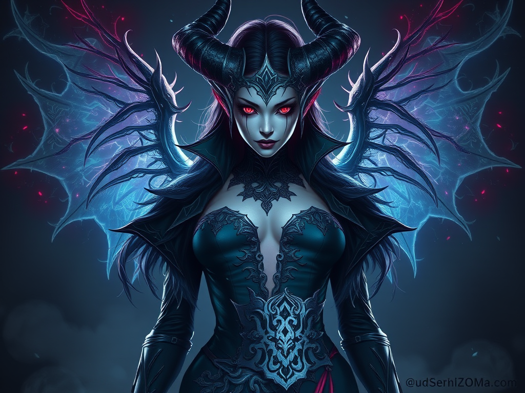 female dreamlike villain, dark aspect