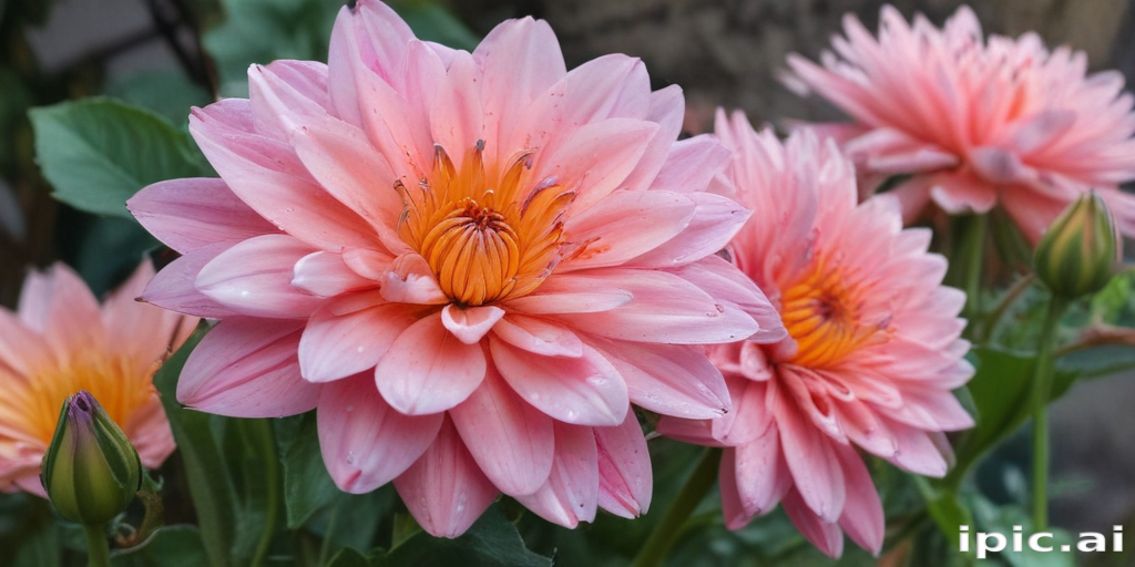 Vibrant Pink Flowers Blooming Beautifully in a Lush Green Garden Setting