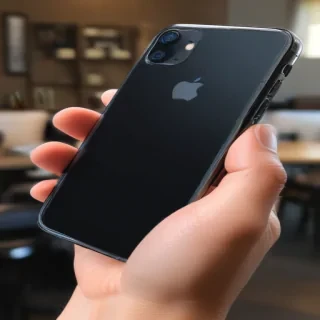 holding phone