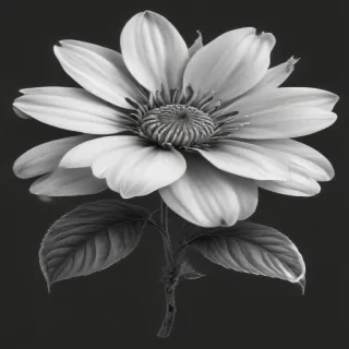 flower clip art black and white