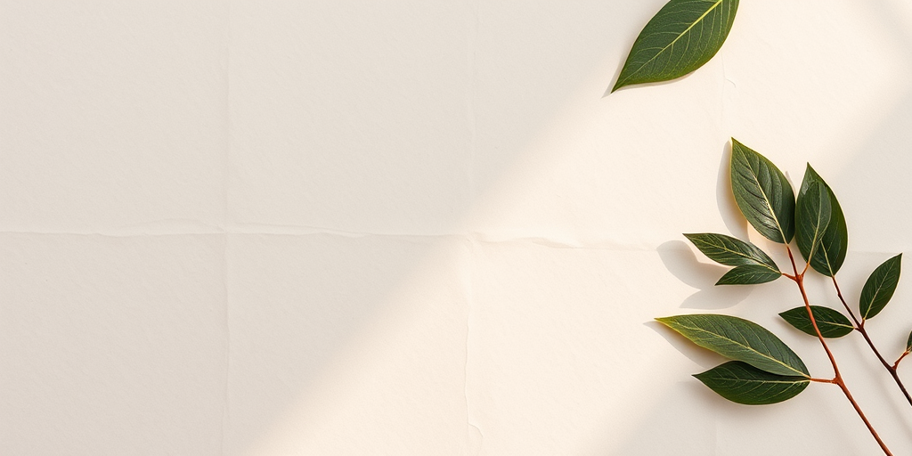 Regenerate a textured paper background with subtle leaf patterns, capturing soft natural lighting, using a DSLR camera with a 50mm lens at f/2.8, ISO 100, and a shutter speed of 1/60s, in a flat lay style from a top-down view to enhance image quality.
