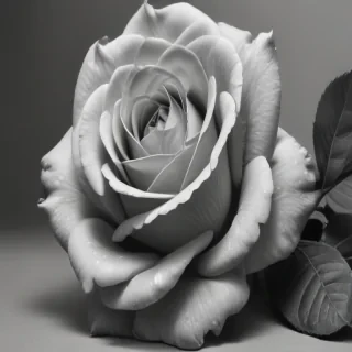 rose drawing black and white