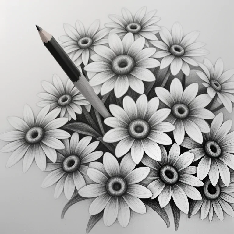 pencil drawings of flowers