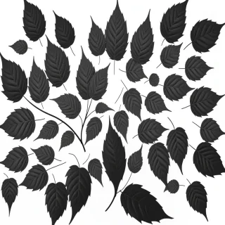 black and white leaf clipart