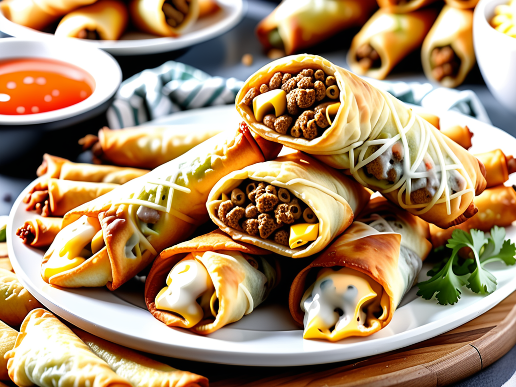 cheeseburger egg rolls air fryer