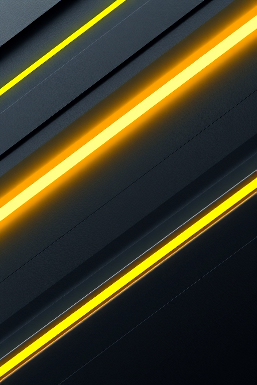 Create a high-resolution abstract image featuring diagonal lines in shades of gray with neon yellow accents, using a DSLR camera with a 50mm lens, aperture set at f/1.8, ISO 100, and a shallow depth of field for enhanced image quality.