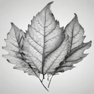 leaves clip art black and white