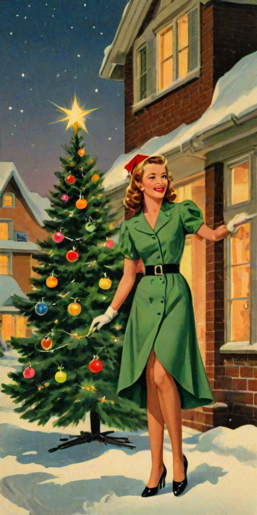 retro christmas image