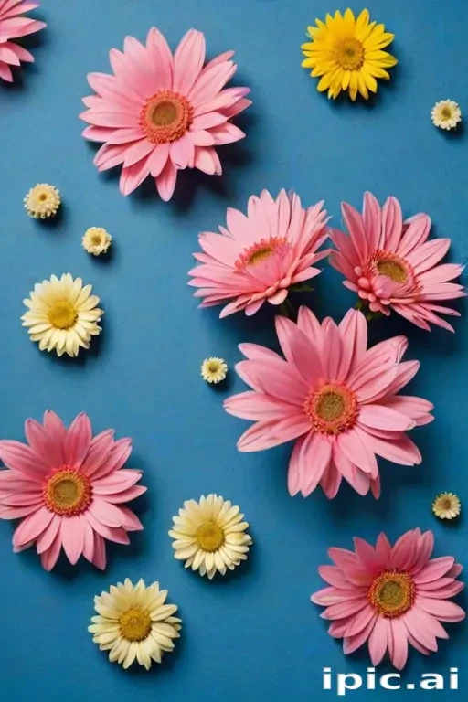 blue background with flowers