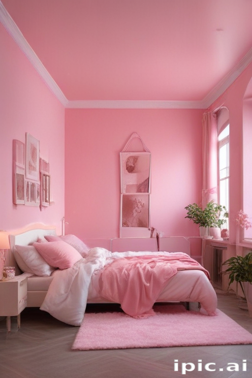 Cozy Pink Bedroom Retreat with Soft Textiles and Elegant Décor