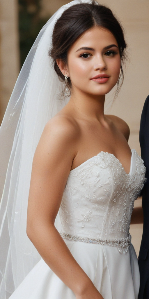 selena gomez in a wedding dress