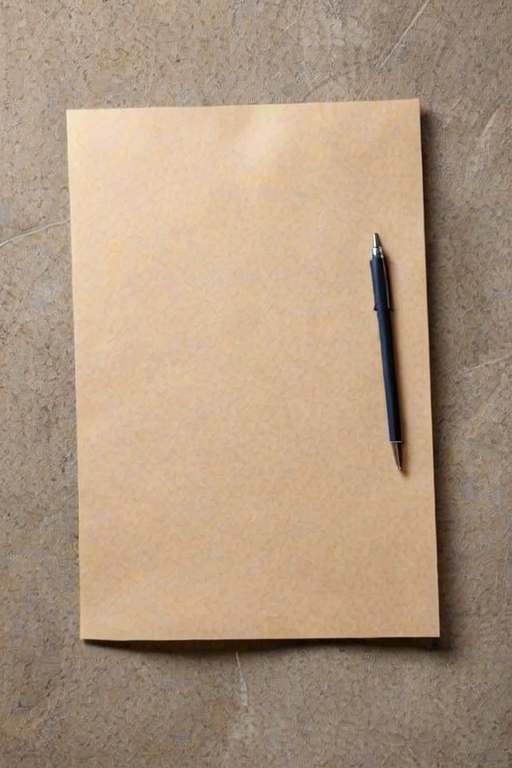 a blank sheet of paper on a textured background with a smartphone and a silver pen placed beside it