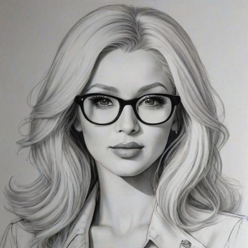 Resplendent Christina Aguilera, pencil sketch, portrait of Dazzling woman 1971s in glasses, hair style beatnik, outline, clear lines, fine lines, 8k
