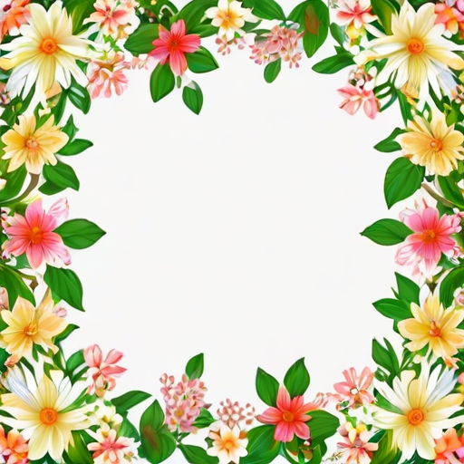 transparent floral border