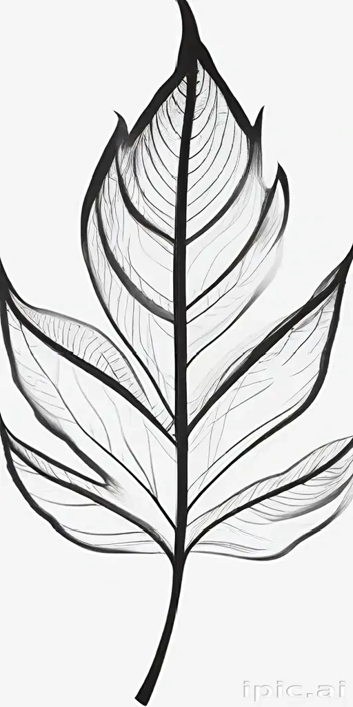 leaf clip art black and white