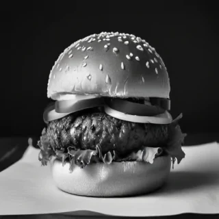hamburger clipart black and white