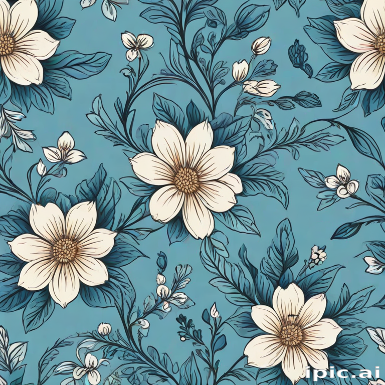 blue floral background