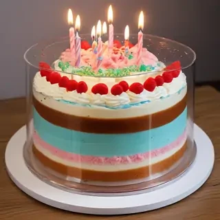 transparent birthday cake