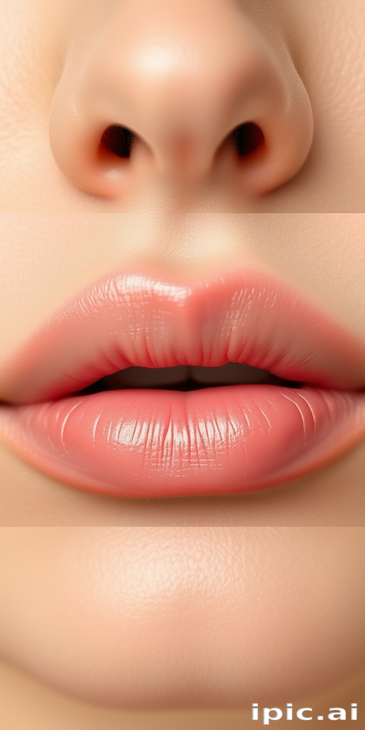 Natural nude lips with a subtle pink undertone, enhancing the lips' natural beauty and creating a fresh, effortless look