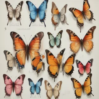 butterflies sketches