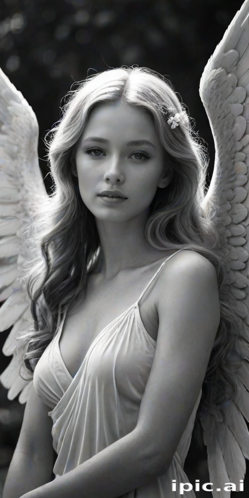 black and white angel