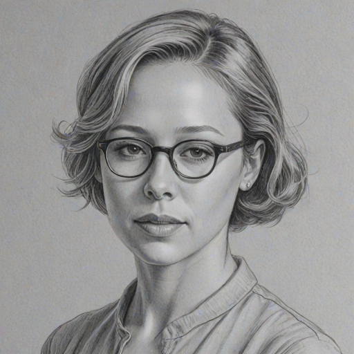 Captivating Liza Weil, pencil sketch, portrait of Ravishing woman 1944s in glasses, hair style beatnik, outline, clear lines, fine lines, 8k