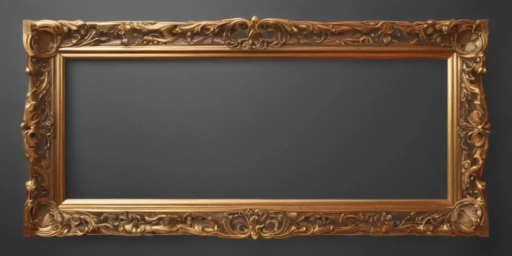 rectangle gold frame png