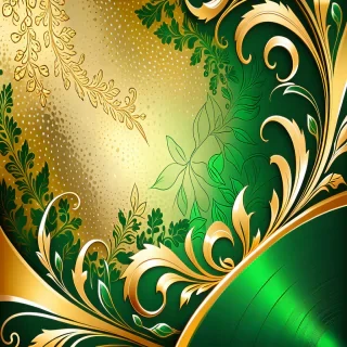 gold and green background