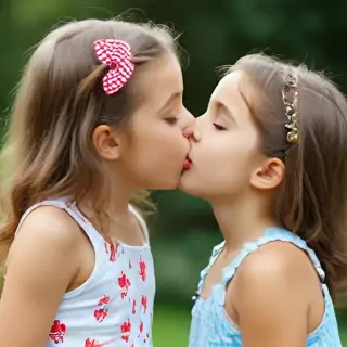 2 girls kissing