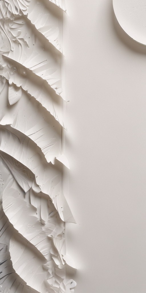 Abstract Texture Smooth Abstract Art Featuring Textured White Layers and Smooth Circular Form.