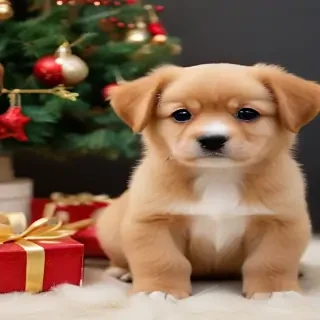 christmas dog wallpaper cute