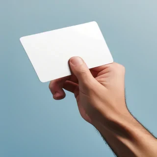 hand holding card