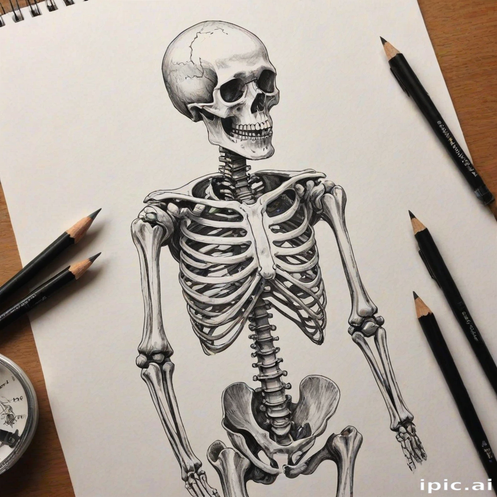 creative skeleton drawings