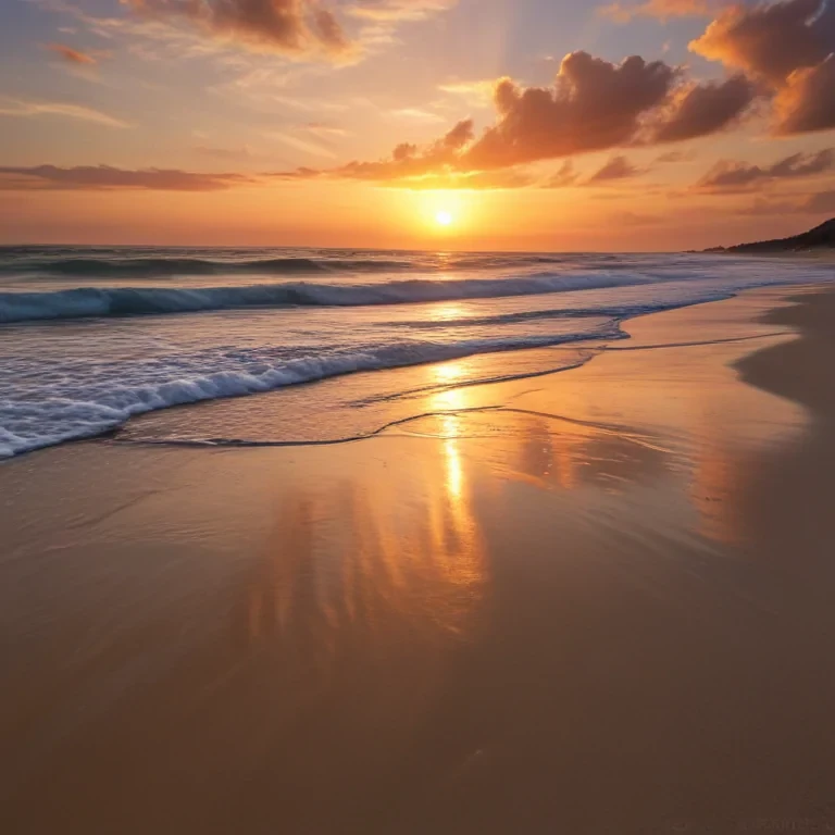 sun set on beach