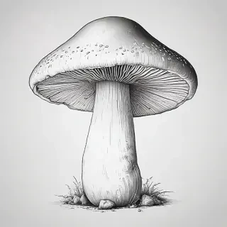 mushroom clip art black and white