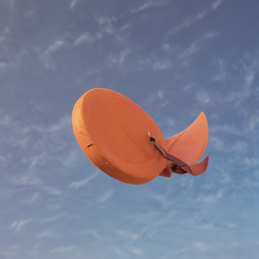 Toon Frisbee Cinnamon flying through the air